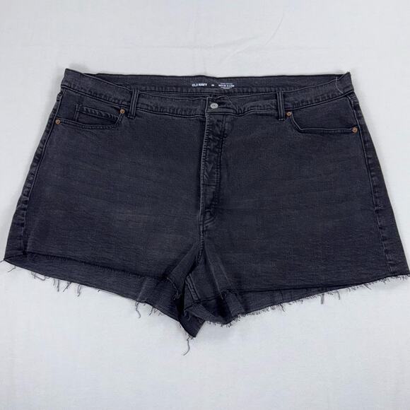 Old Navy Plus Women's Sky High A-Line Denim Jean Short 4X Washed Black - Picture 2 of 12